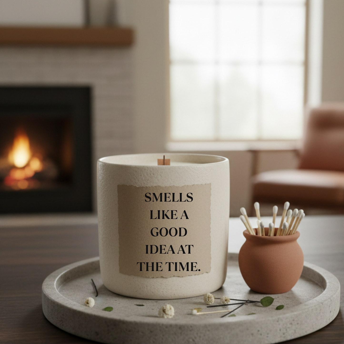 "Smells Like a Good Idea at the Time" Funny Scented Candle