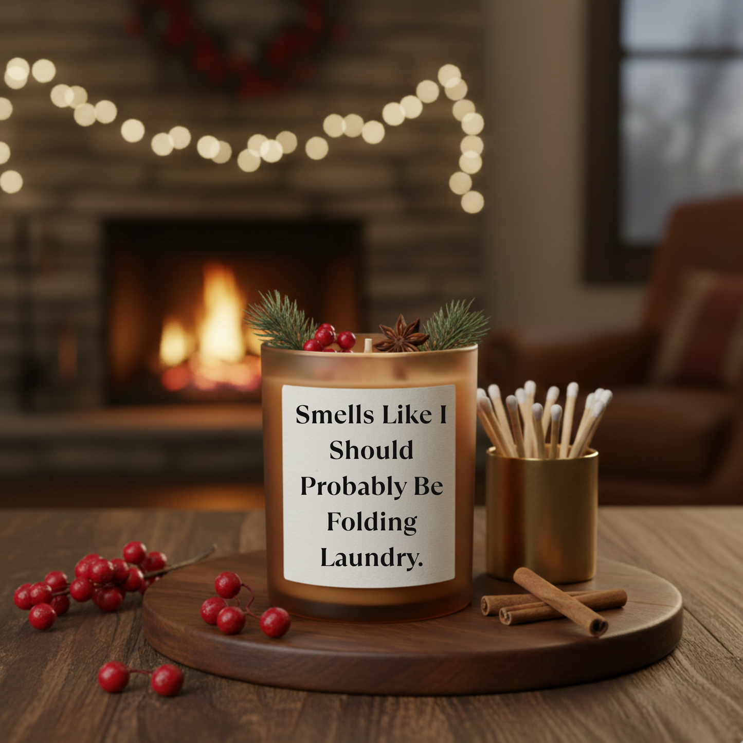 “Smells Like I Should Probably Be Folding Laundry – Cozy Humor Candle”